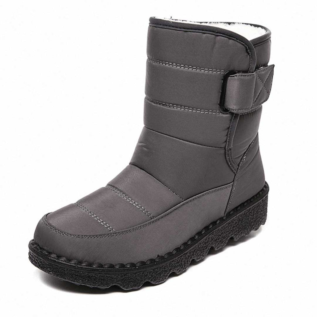 NOUVEAU RICHE Schneestiefel Damen Wasserfest Rutschfest Warm Gefüttert Grau