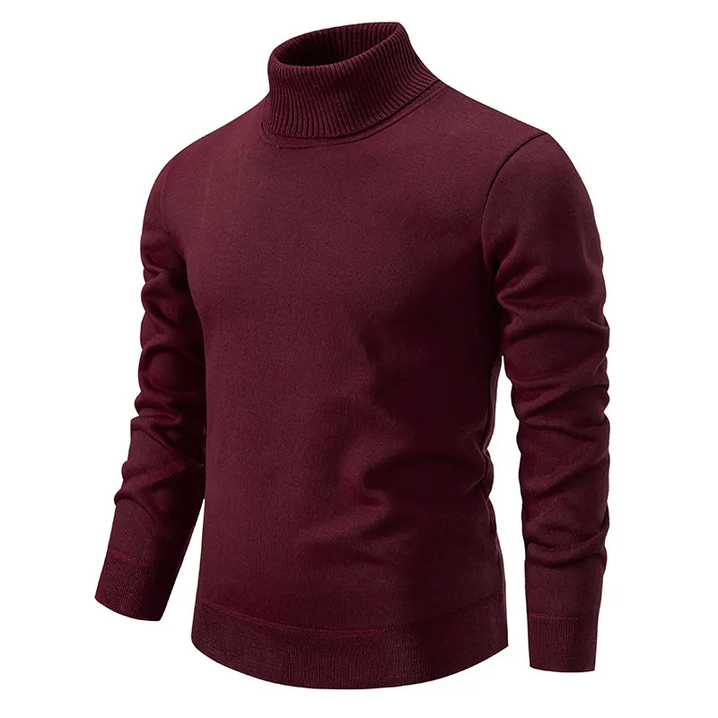 NOUVEAU RICHE Rollkragenpullover Aus Baumwolle Für Herren Weich Langlebig Bordeaux rot
