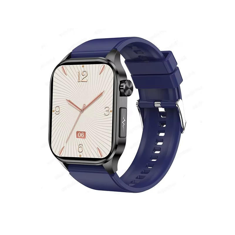 NOUVEAU RICHE Smartwatch für Senioren – Grosses 2,04" AMOLED Display, Bluetooth Telefonie, SOS-Taste, Puls- & Schlaftracking, 6 Armbänder Blau