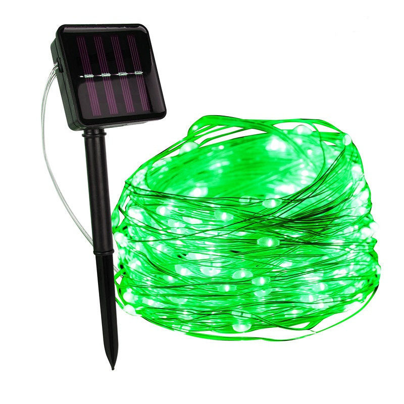 NOUVEAU RICHE Solar Lichterkette Aussen – Wasserdichte IP65 LED-Lichterkette für Garten & Balkon, 5 bis 30 m, 8 Lichtfarben – SoliGlow Grün