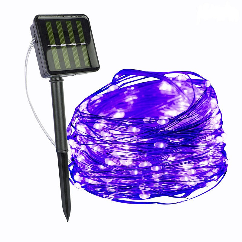 NOUVEAU RICHE Solar Lichterkette Aussen – Wasserdichte IP65 LED-Lichterkette für Garten & Balkon, 5 bis 30 m, 8 Lichtfarben – SoliGlow Violett