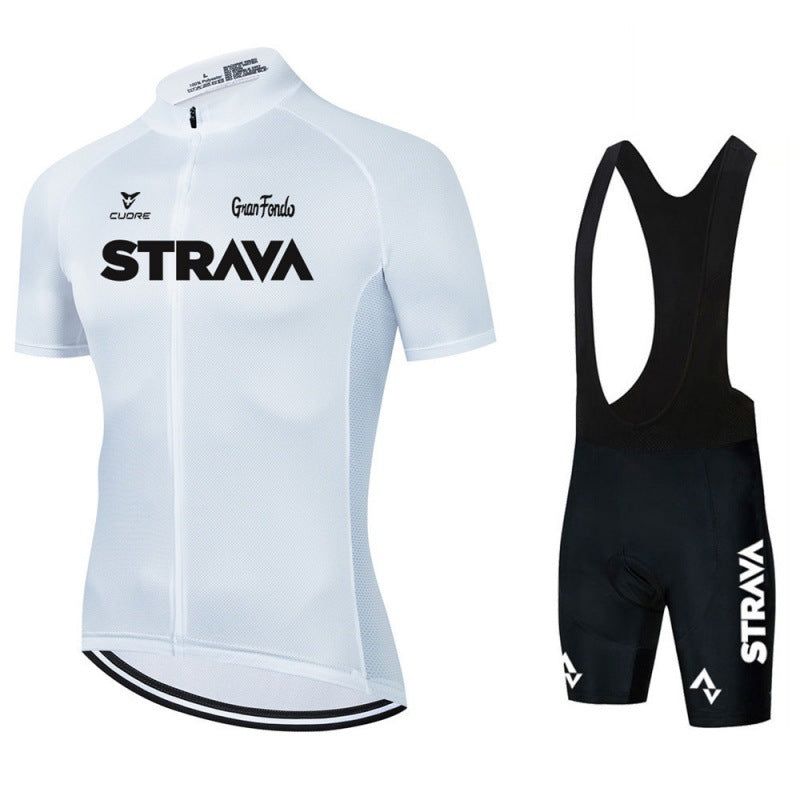NOUVEAU RICHE Radtrikot Kombi-Set – Atmungsaktive Velobekleidung mit Raglanärmeln, YKK-Reissverschluss & Rückentaschen, 8 Farben, S–3XL – Wilshire Weiss