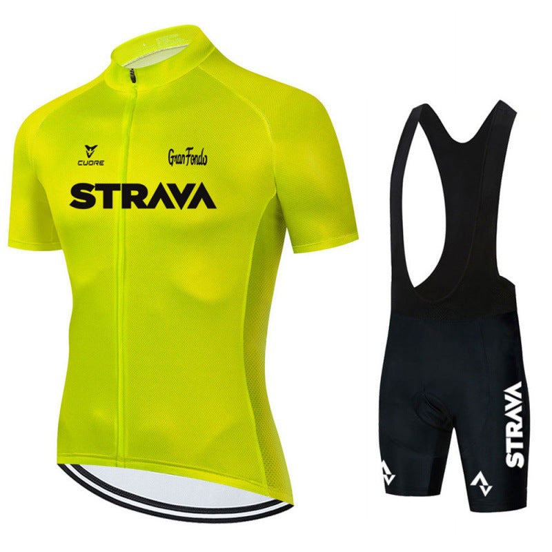 NOUVEAU RICHE Radtrikot Kombi-Set – Atmungsaktive Velobekleidung mit Raglanärmeln, YKK-Reissverschluss & Rückentaschen, 8 Farben, S–3XL – Wilshire Gelb