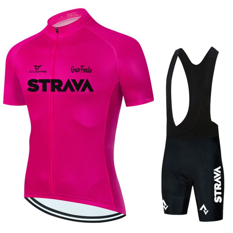 NOUVEAU RICHE Radtrikot Kombi-Set – Atmungsaktive Velobekleidung mit Raglanärmeln, YKK-Reissverschluss & Rückentaschen, 8 Farben, S–3XL – Wilshire Rosa