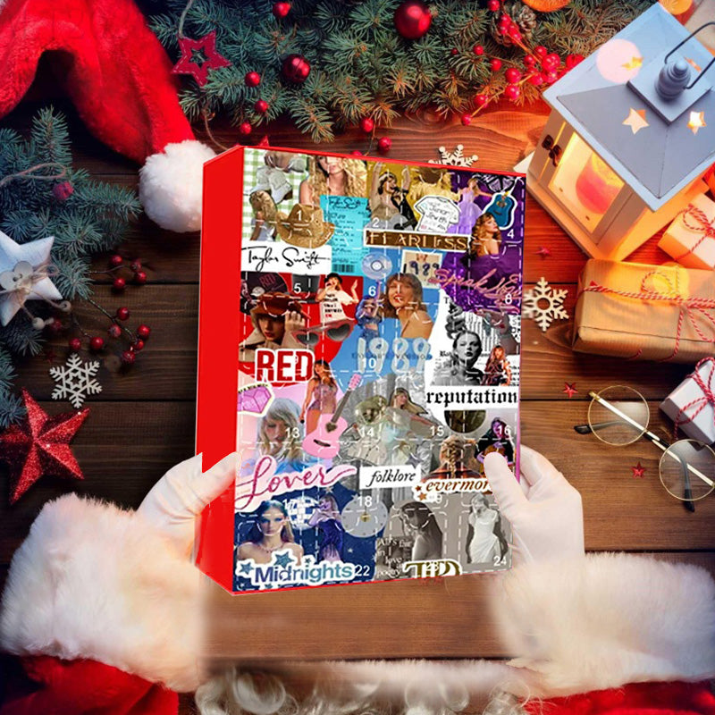 NOUVEAU RICHE Adventskalender Popstar Thema – 24 handgemachte 2D-Figuren für Christbaum oder Tasche, Weihnachtsgeschenk für Musikfans