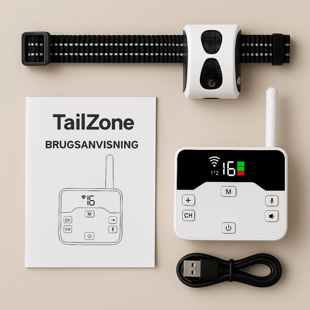 Drahtloses Hundesicherungssystem – Funkzaun für Hunde mit GPS-Bereich & Trainingsfunktion, für 1 oder 2 Hunde – TailZone