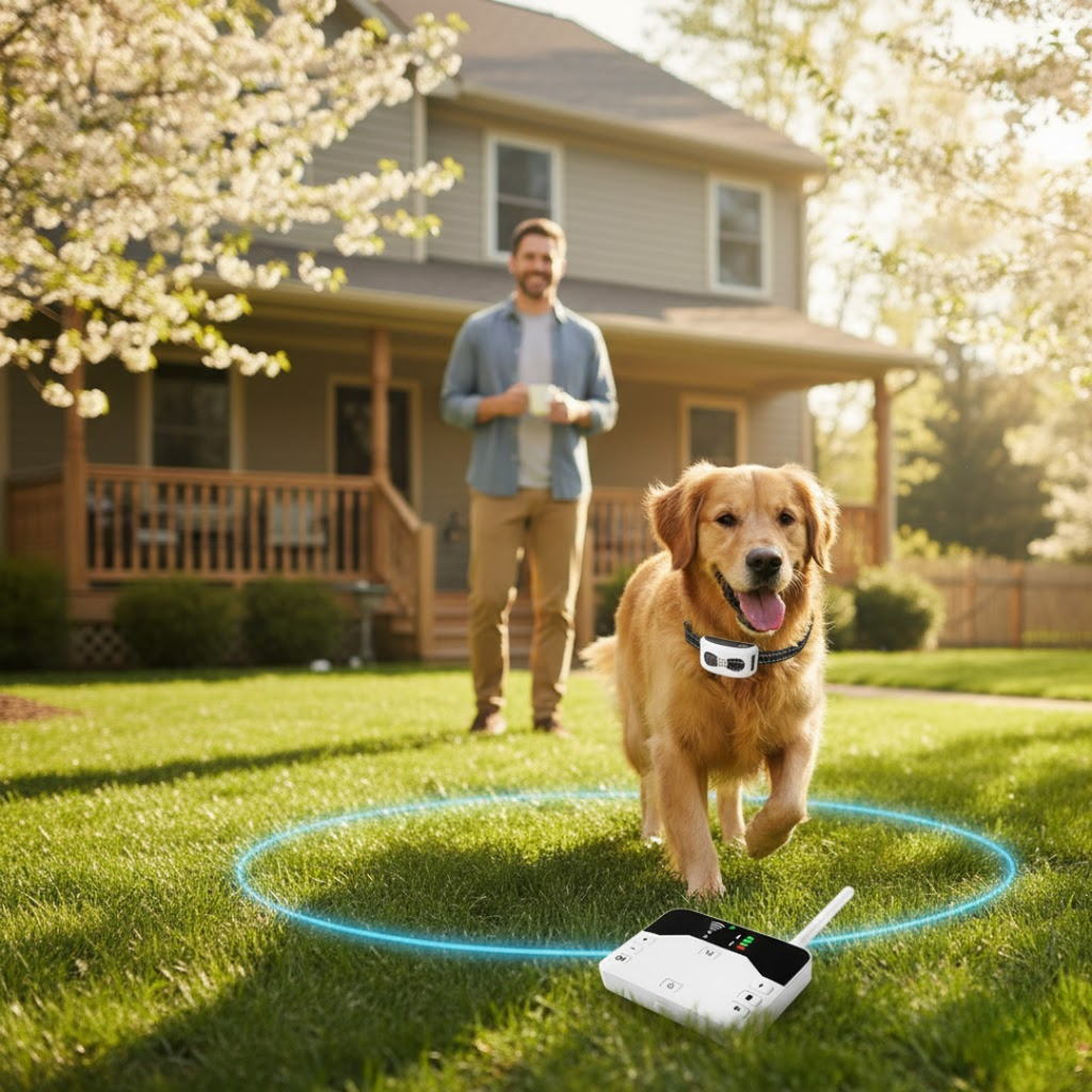 Drahtloses Hundesicherungssystem – Funkzaun für Hunde mit GPS-Bereich & Trainingsfunktion, für 1 oder 2 Hunde – TailZone