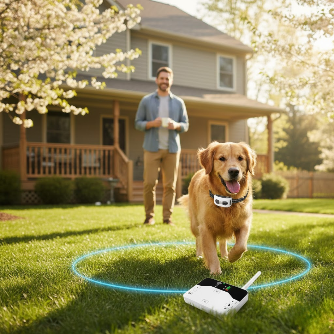Drahtloses Hundesicherungssystem – Funkzaun für Hunde mit GPS-Bereich & Trainingsfunktion, für 1 oder 2 Hunde – TailZone