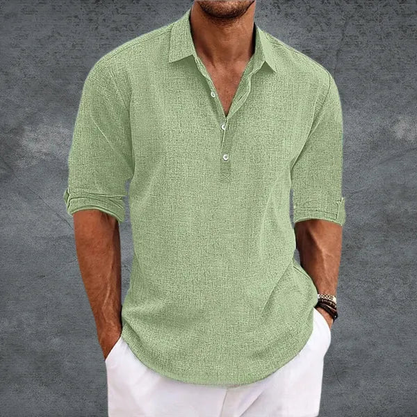 NOUVEAU RICHE Hemd Herren Leicht Hochkrempelbar Atmungsaktiv Sommerlook Hellgrün