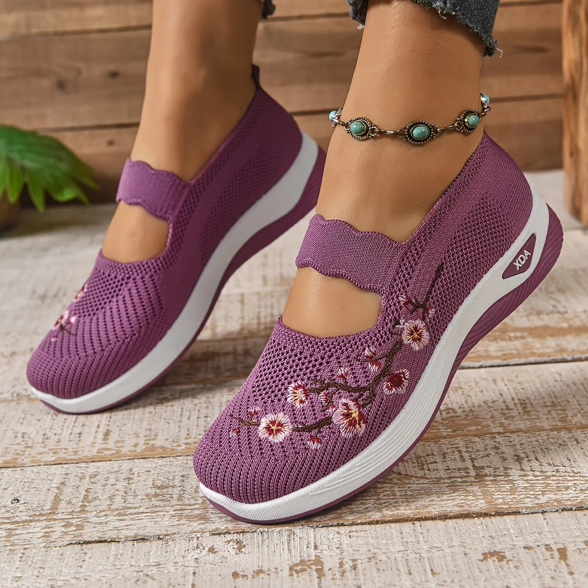 NOUVEAU RICHE Schlupfschuhe Weiche Sohle Druckverteilung Entlastung Violett