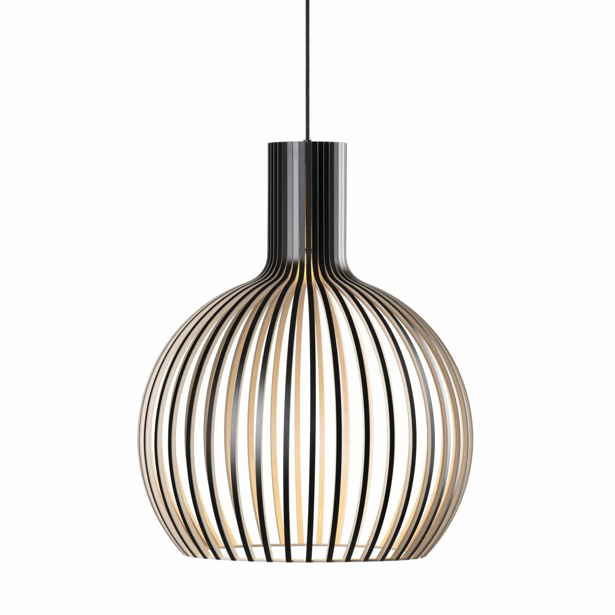 NOUVEAU RICHE Pendelleuchte aus Holz Verstellbar Vintage LED Beleuchtung Schwarz