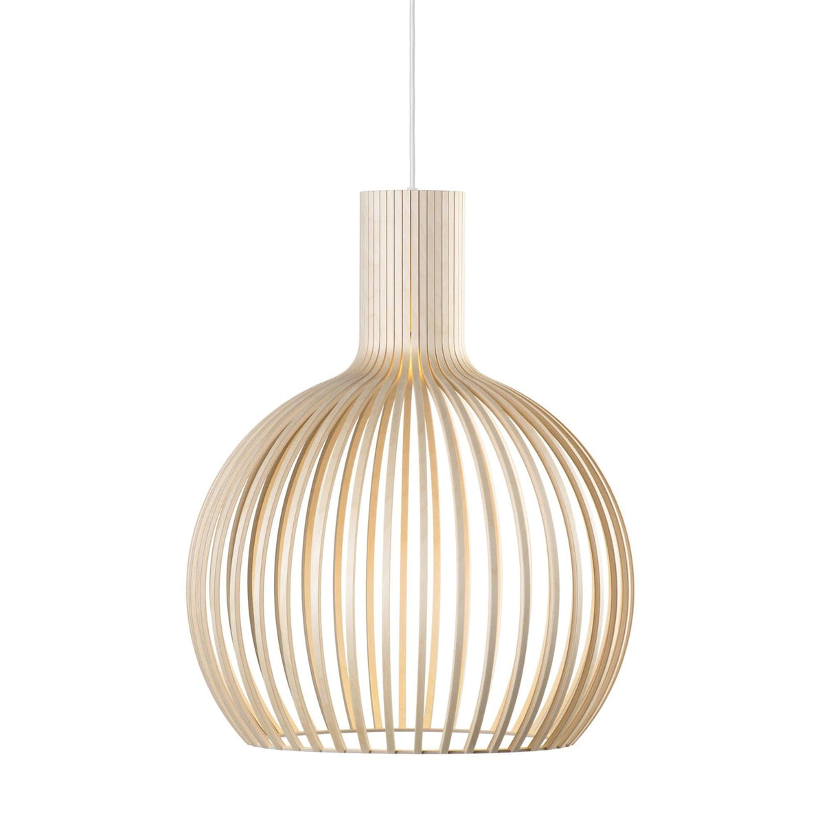 NOUVEAU RICHE Pendelleuchte aus Holz Verstellbar Vintage LED Beleuchtung Weiß