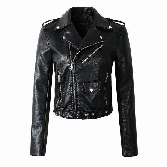 NOUVEAU RICHE Damen Bikerjacke Reißverschluss Klassisch Stilvoll Schwarz