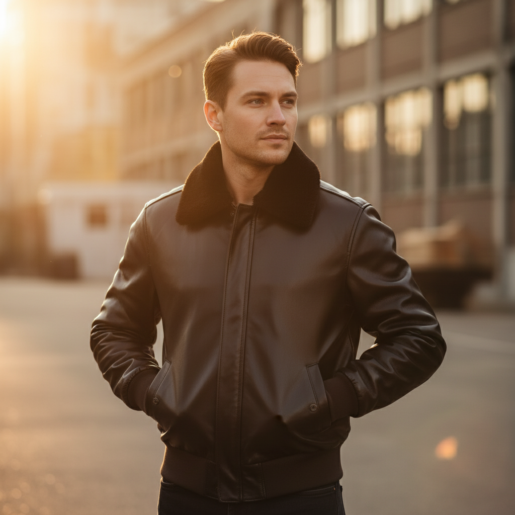 Winter Vintage Leder Motorradjacke Neville