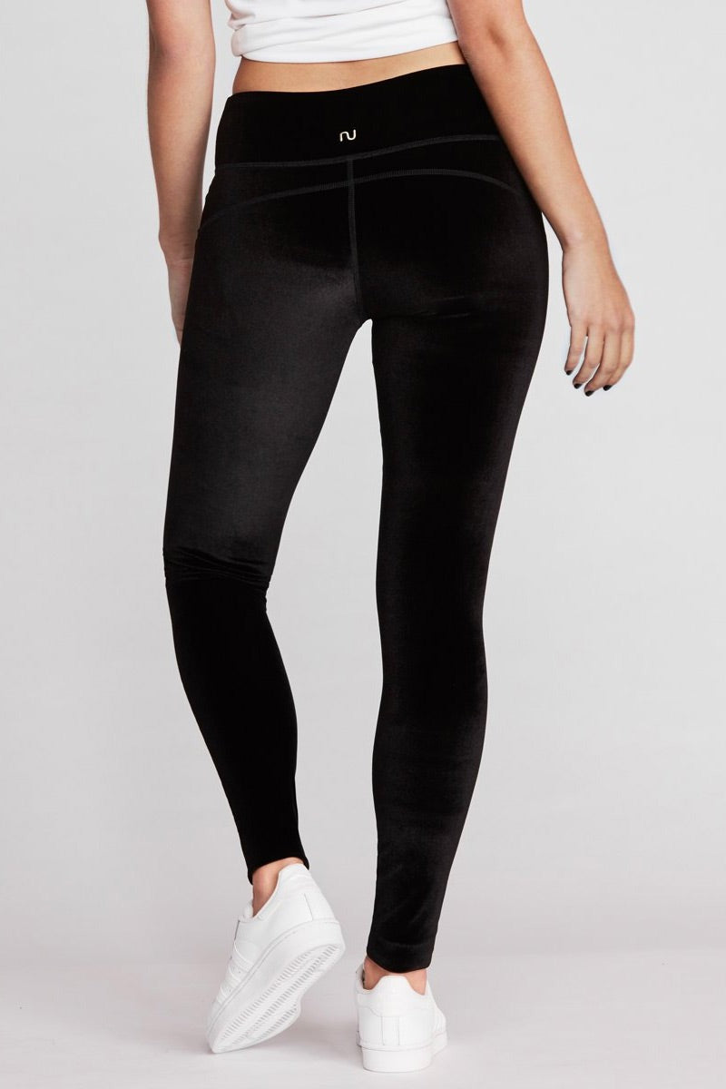 NOUVEAU RICHE Bequeme lange Basic-Leggings – Damen Leggings für den Alltag, weicher Stretch, Schwarz, XS–XL – Bersh Rison