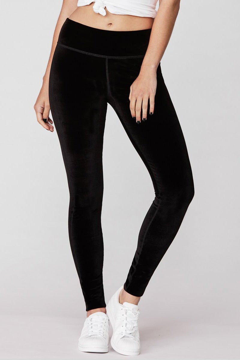 NOUVEAU RICHE Bequeme lange Basic-Leggings – Damen Leggings für den Alltag, weicher Stretch, Schwarz, XS–XL – Bersh Rison XL