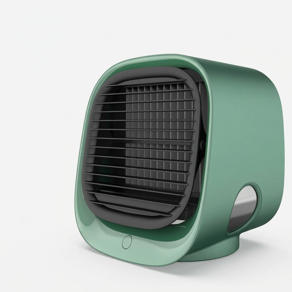NOUVEAU RICHE Kompakter Luftkühler – 2-in-1 Luftkühler und Luftbefeuchter für Zuhause oder Büro – leise Mini Klimaanlage für Schreibtisch & Nachttisch