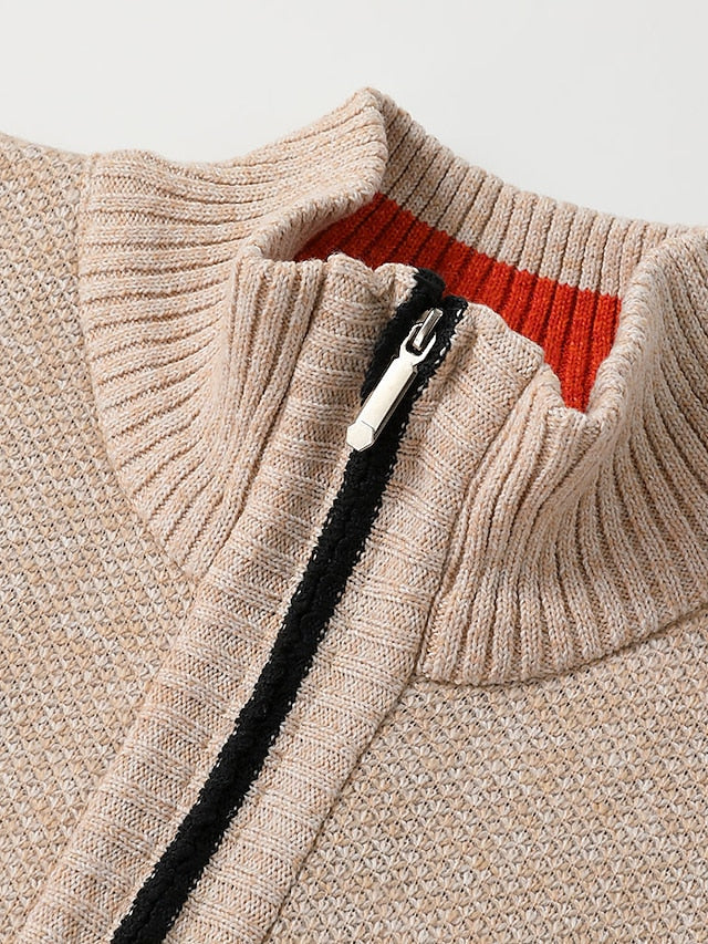 NOUVEAU RICHE Herren Zipper Strickpullover Reissverschluss Detail Italienisch