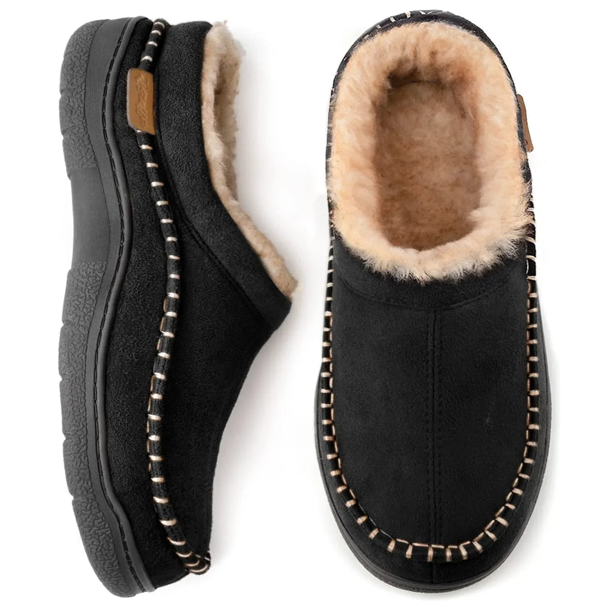 NOUVEAU RICHE Hausschuhe Herren warm gefüttert – Geschlossene Pantoffeln mit rutschfester Sohle, knöchelhoch, 5 Farben, Gr. 38–47 – Mane Beige