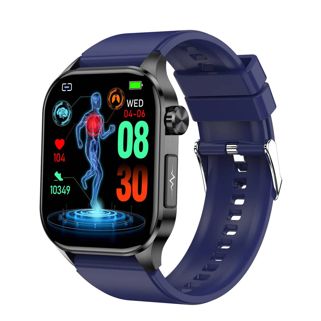 NOUVEAU RICHE Smartwatch mit Aktivitätstracking – Fitnessuhr mit Herzfrequenz-, Schritt- & Schlaftracking, Touchscreen, 4 Farben – HealthSync Blau