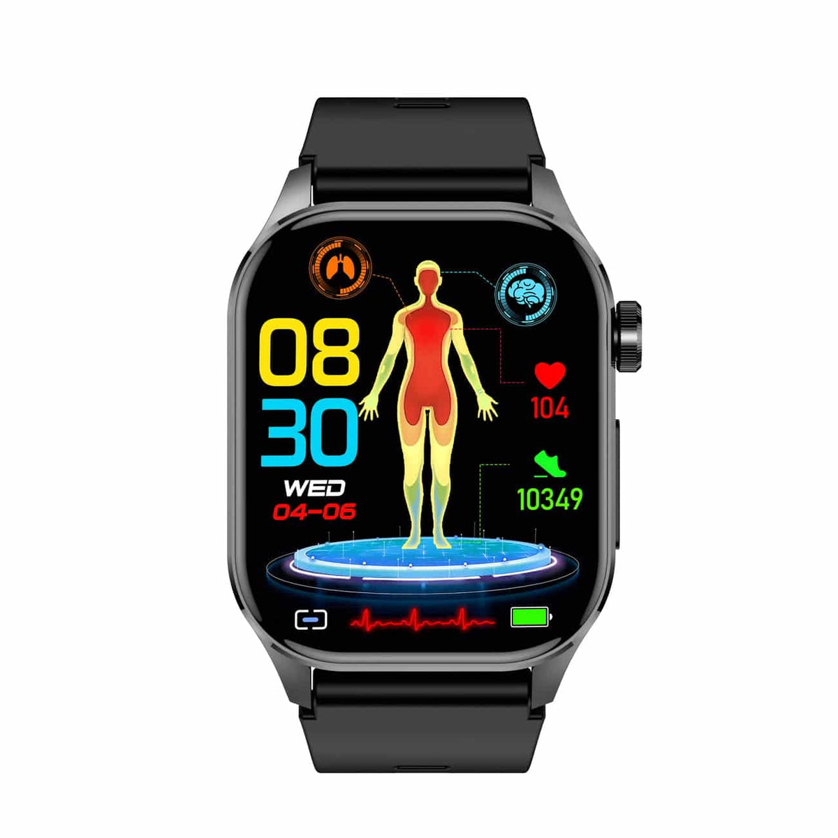 NOUVEAU RICHE Smartwatch mit Aktivitätstracking – Fitnessuhr mit Herzfrequenz-, Schritt- & Schlaftracking, Touchscreen, 4 Farben – HealthSync