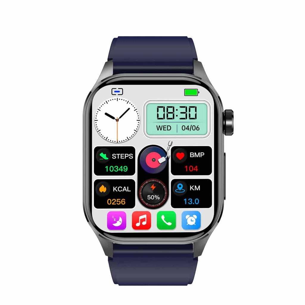 NOUVEAU RICHE Smartwatch mit Aktivitätstracking – Fitnessuhr mit Herzfrequenz-, Schritt- & Schlaftracking, Touchscreen, 4 Farben – HealthSync