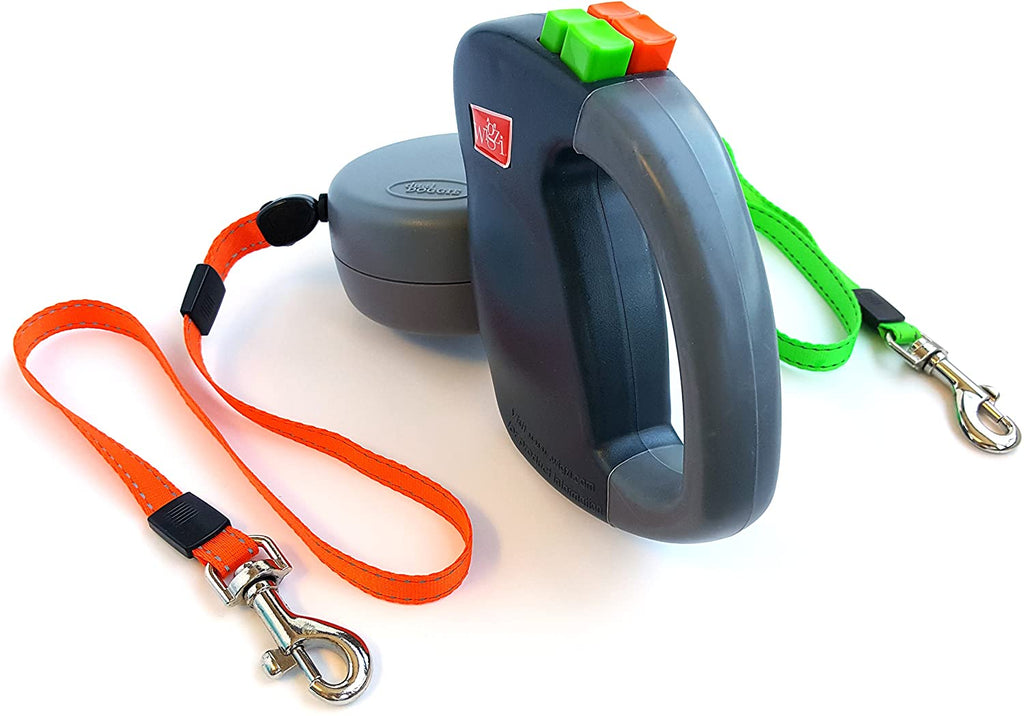 Guinzaglio doppio per cani – doppio guinzaglio per 2 cani con snodo girevole a 360°, anti-groviglio, riflettente – WalkMate