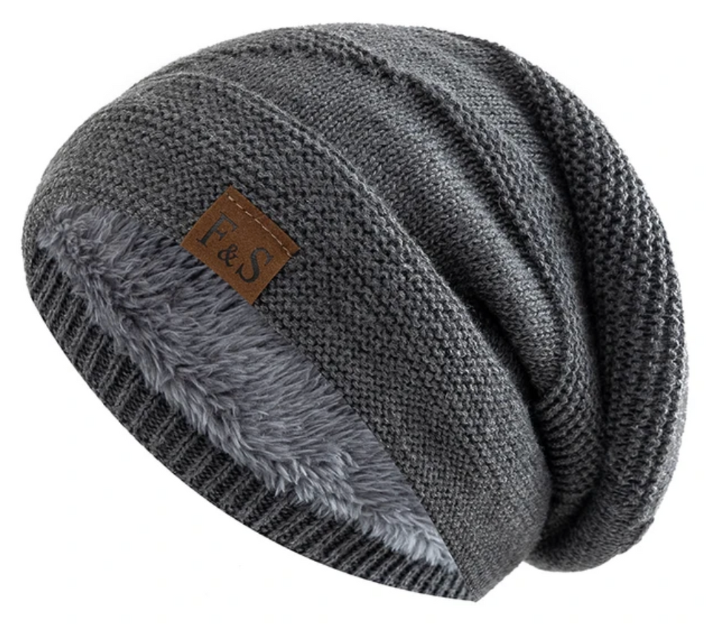 NOUVEAU RICHE Chāme | Warme Wintermütze mit Fleecefutter Grey 56cm-58cm