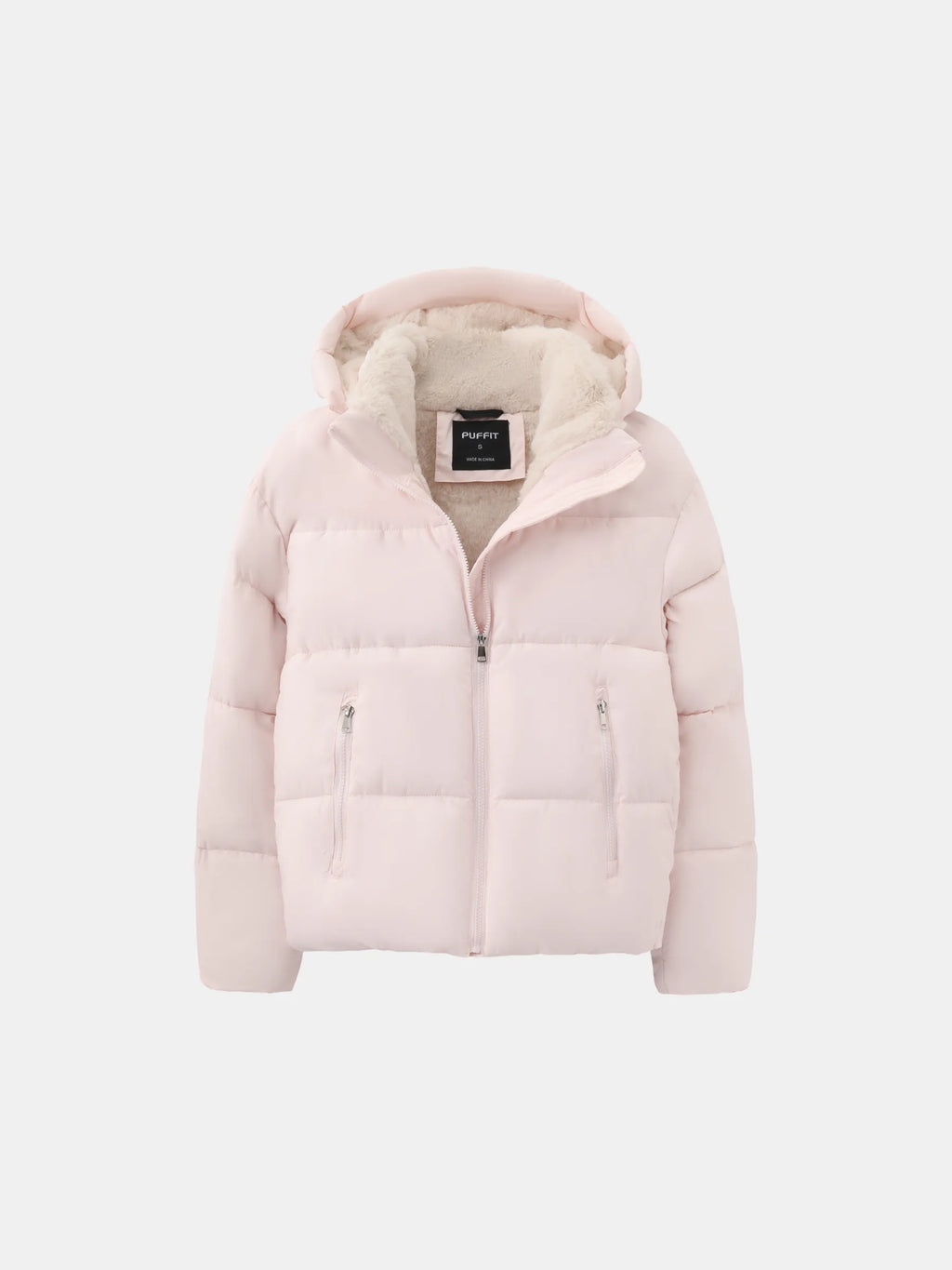 Amore | Kurze Damen Pufferjacke mit Abnehmbarer Kapuze - Warme Gesteppte Winterjacke mit Weichem Kunstpelzfutter & Reißverschluss