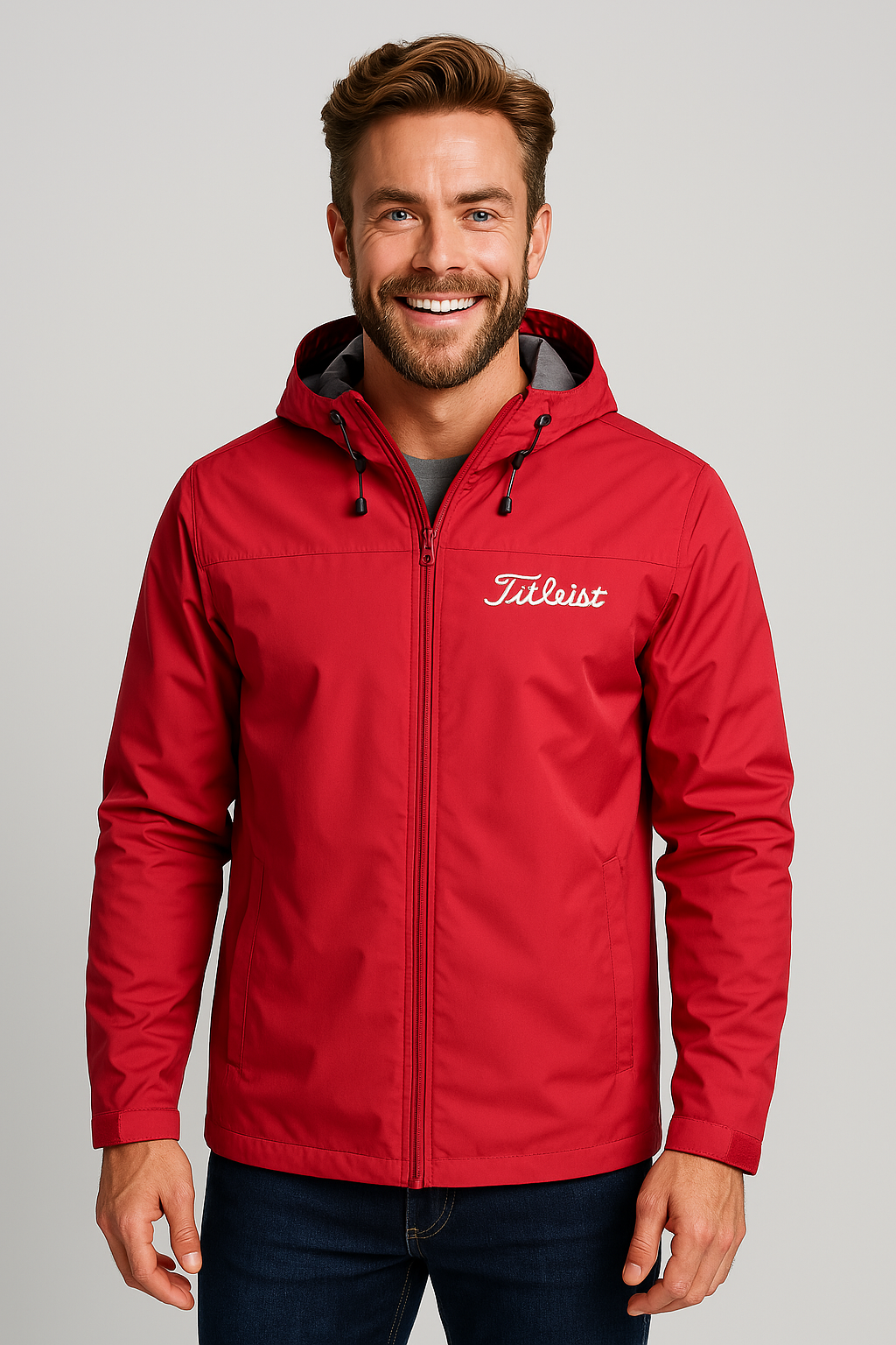 NOUVEAU RICHE Wasserdichte Herbstjacke für Herren Rot