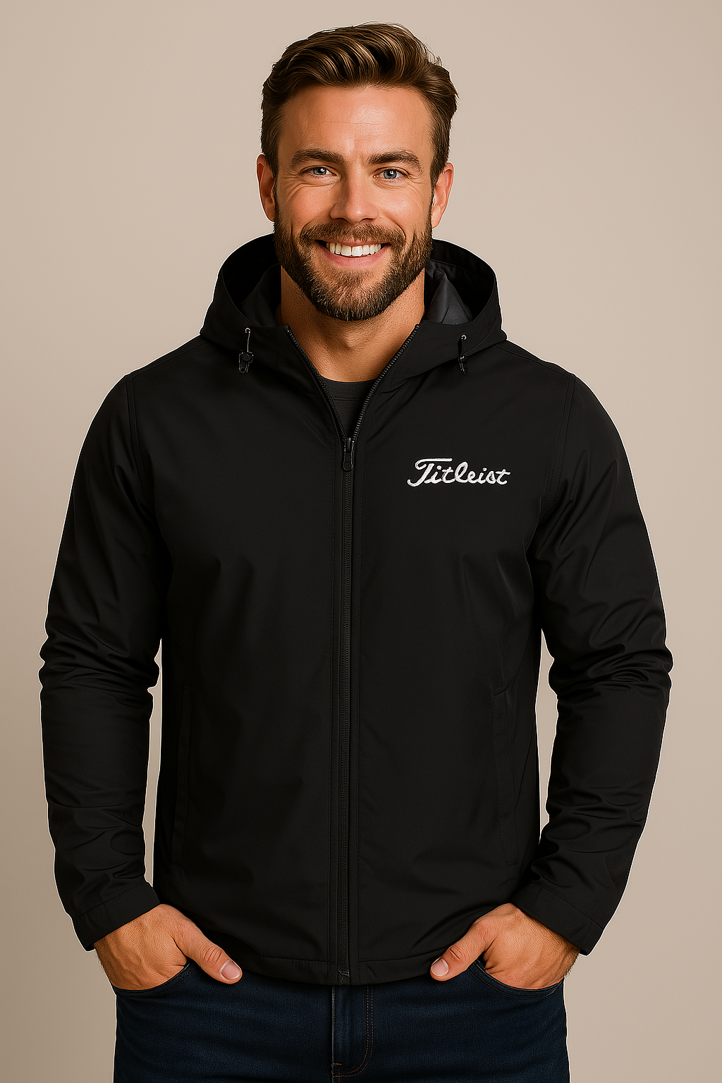 NOUVEAU RICHE Wasserdichte Herbstjacke für Herren Schwarz