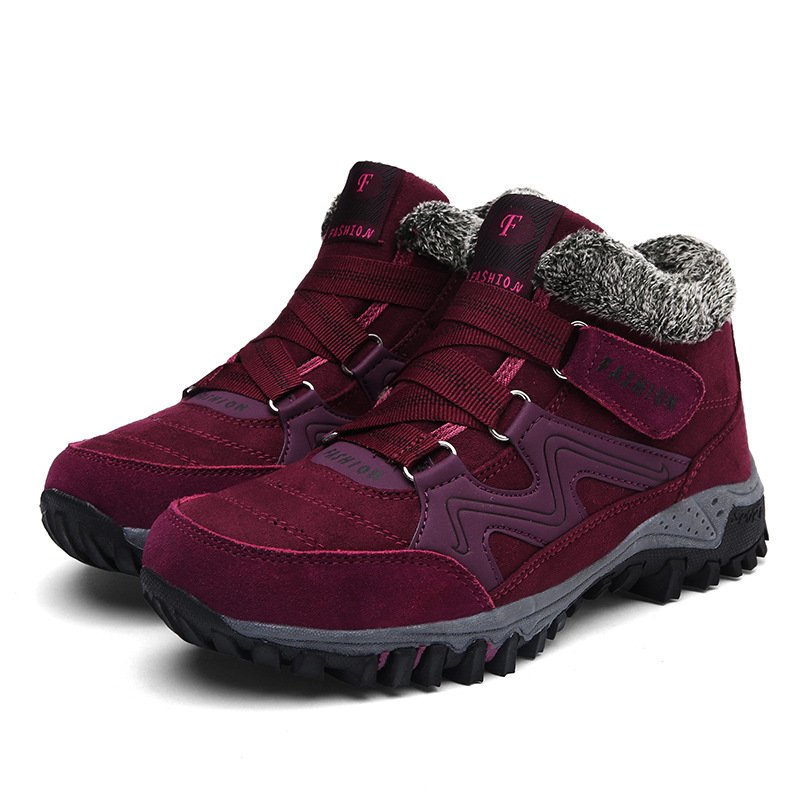 NOUVEAU RICHE Winterstiefel Mit Pelzfutter Warm Kuschelig Für Wintertage Weinrot