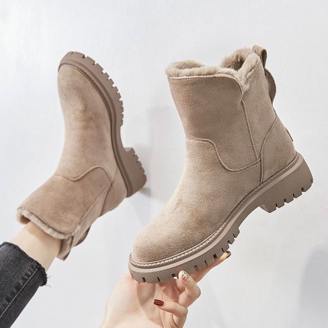 NOUVEAU RICHE Wildlederstiefel Damen Warmfutter Bequem Winterstiefel