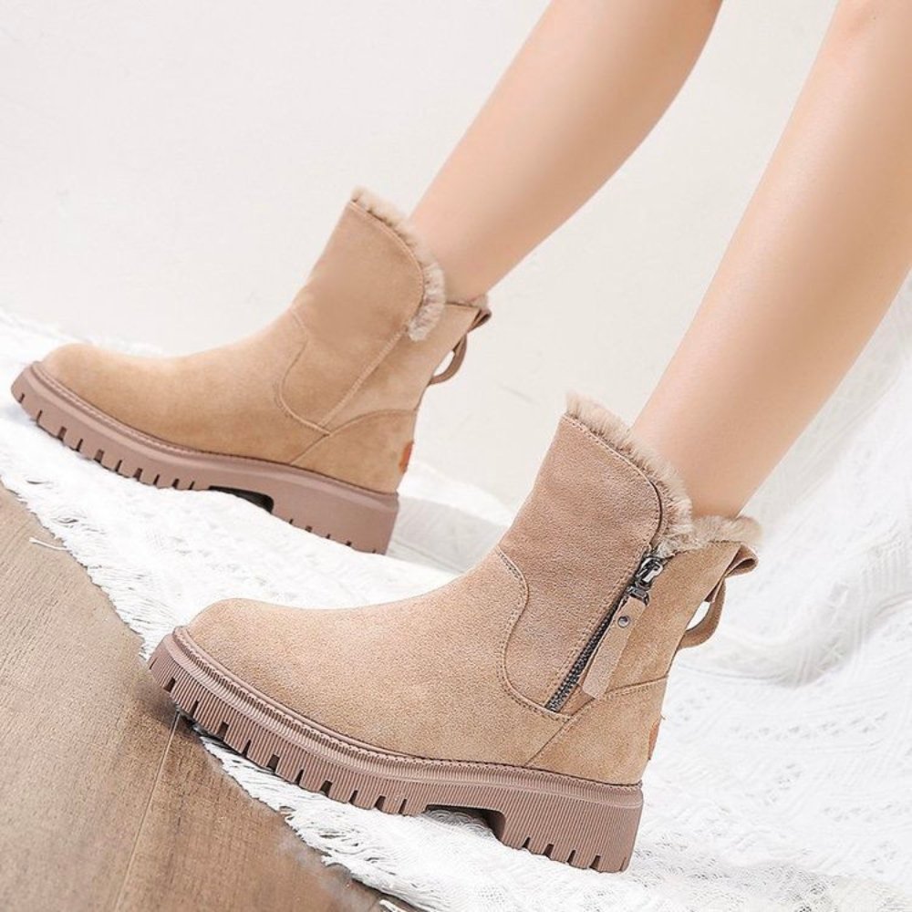 NOUVEAU RICHE Wildlederstiefel Damen Warmfutter Bequem Winterstiefel
