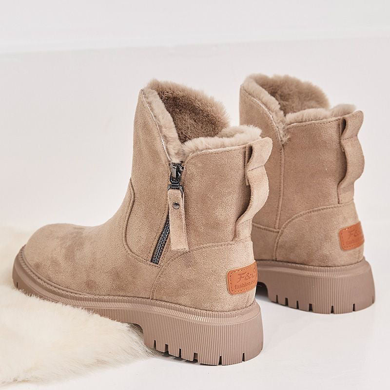 NOUVEAU RICHE Wildlederstiefel Damen Warmfutter Bequem Winterstiefel