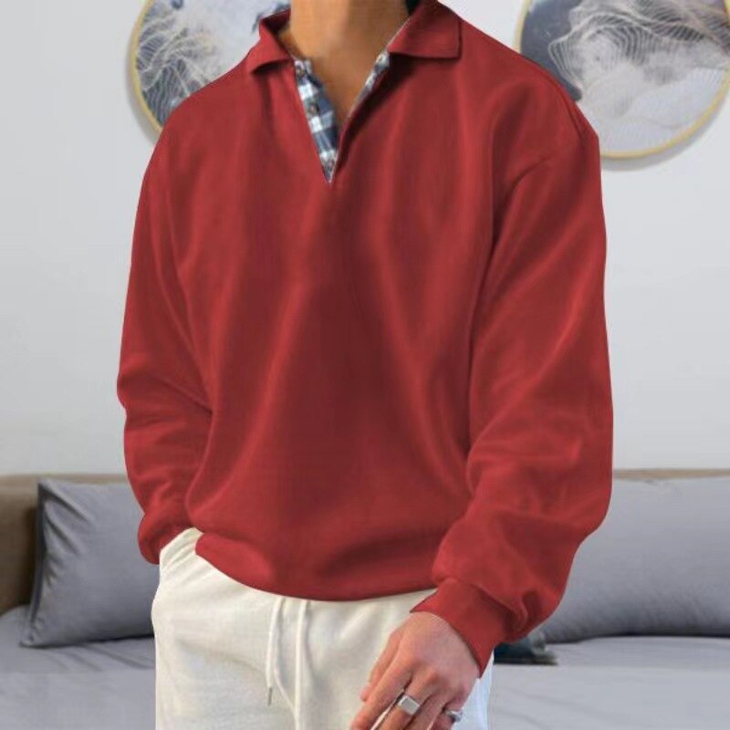 NOUVEAU RICHE Herren Pullover Sommergarderobe Komfort Stil Vielseitig Rot