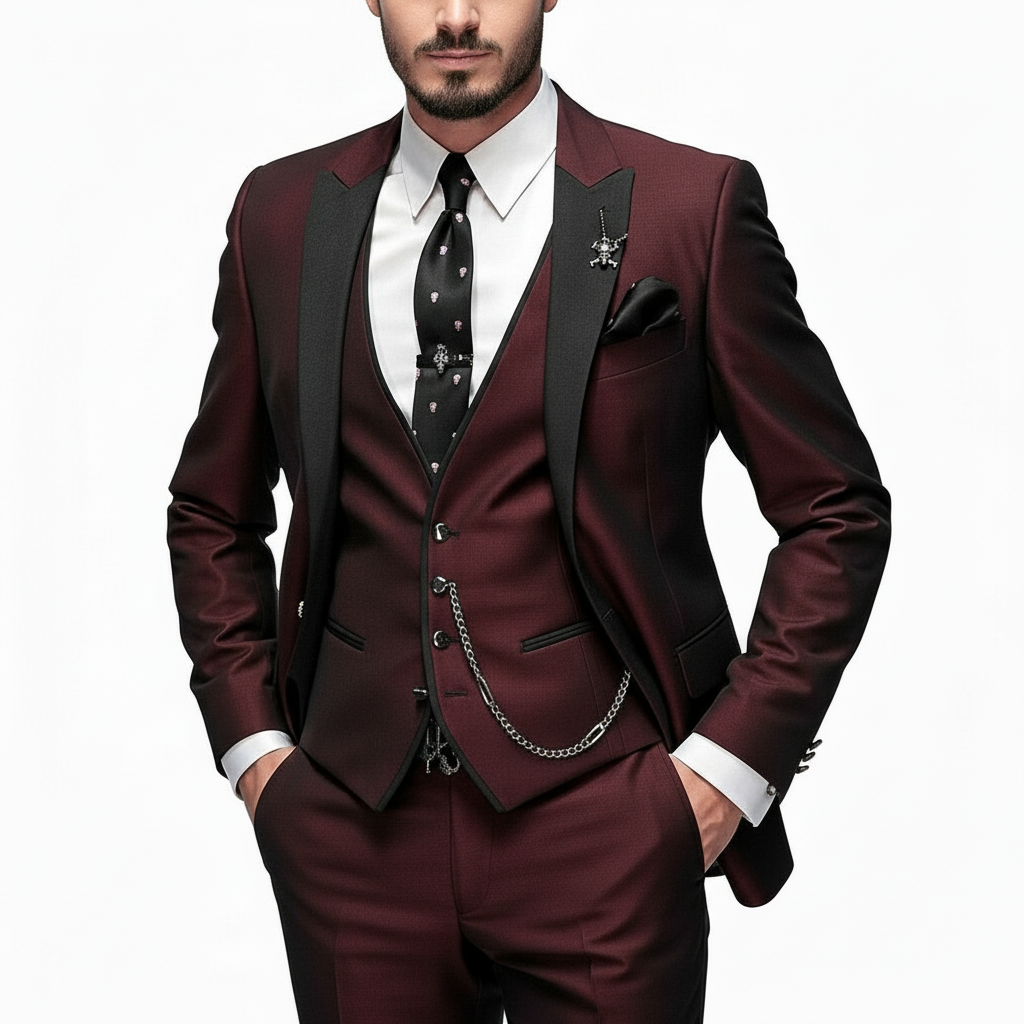 Dreiteiliges Set Herren Blazer Weste Hose Stil