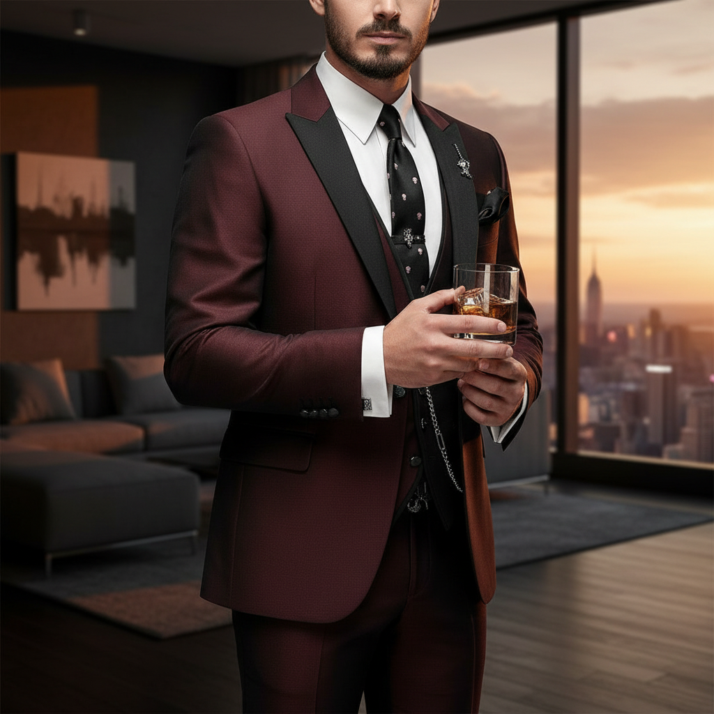 Dreiteiliges Set Herren Blazer Weste Hose Stil