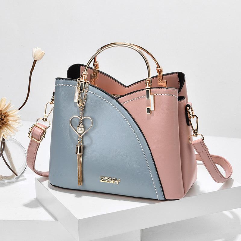 NOUVEAU RICHE Damen Handtasche – Elegante Tasche mit Stil und Hoher Praktikabilität Hellblau Rosa