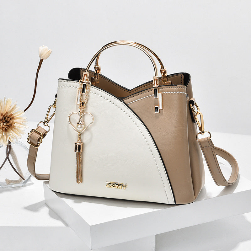 NOUVEAU RICHE Damen Handtasche – Elegante Tasche mit Stil und Hoher Praktikabilität Weiß Braun